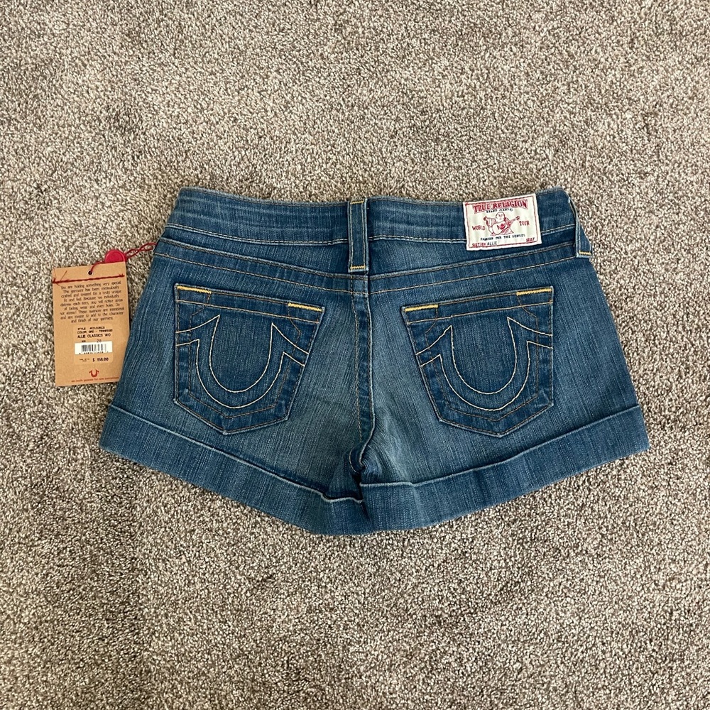 True Religion Women's Blue Denim Shorts